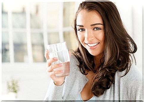 Girl drinks water