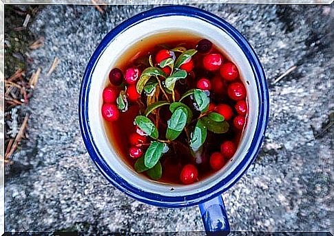 Cranberry herbal tea.