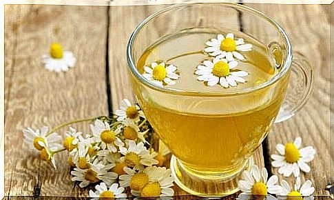 Infusion and chamomile flowers