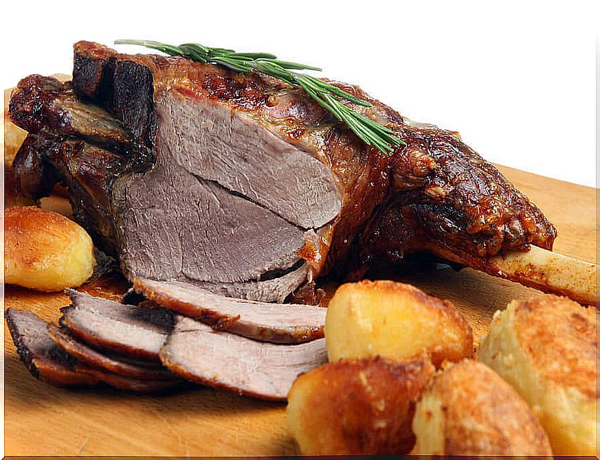 Roasted lamb