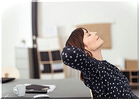 Woman sitting in the office