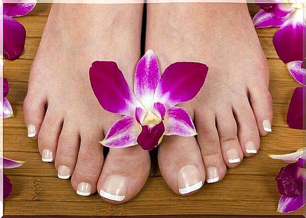 Feet with orchid